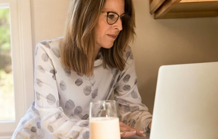 Woman using her MacBookPro